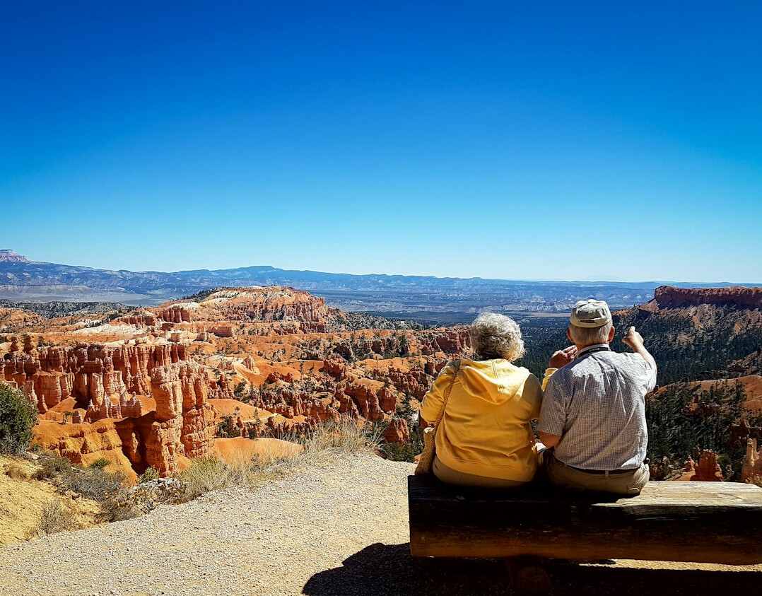 senior couple traveling on budget